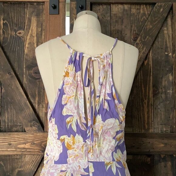 ASTR Lilac Floral Maxi Halter Dress Sz-LRG - Picture 5 of 10